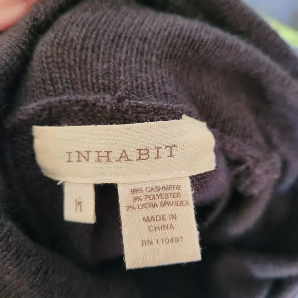 Inhabit Womens Cashmere Cardigan Small Brown Layered Long Sleeve Button Ribbed